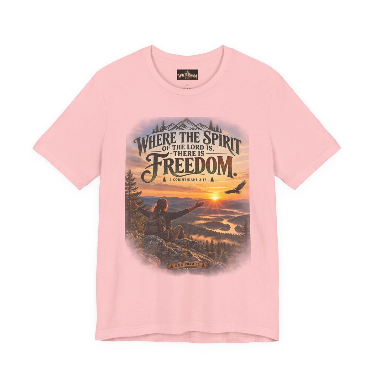 Women's Freedom Sunrise Tee — "Where the Spirit of the Lord is, there is Freedom" Christian T‑Shirt