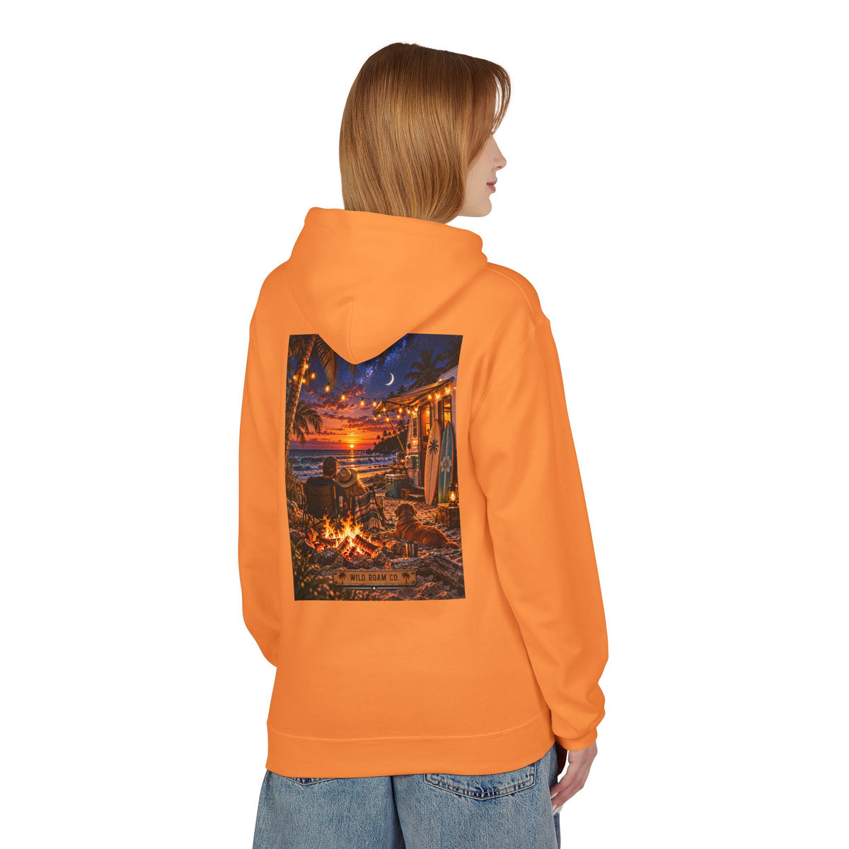 Wild Roam Co Hoodie-- Beach Bonfire Surf Graphic Hoodie