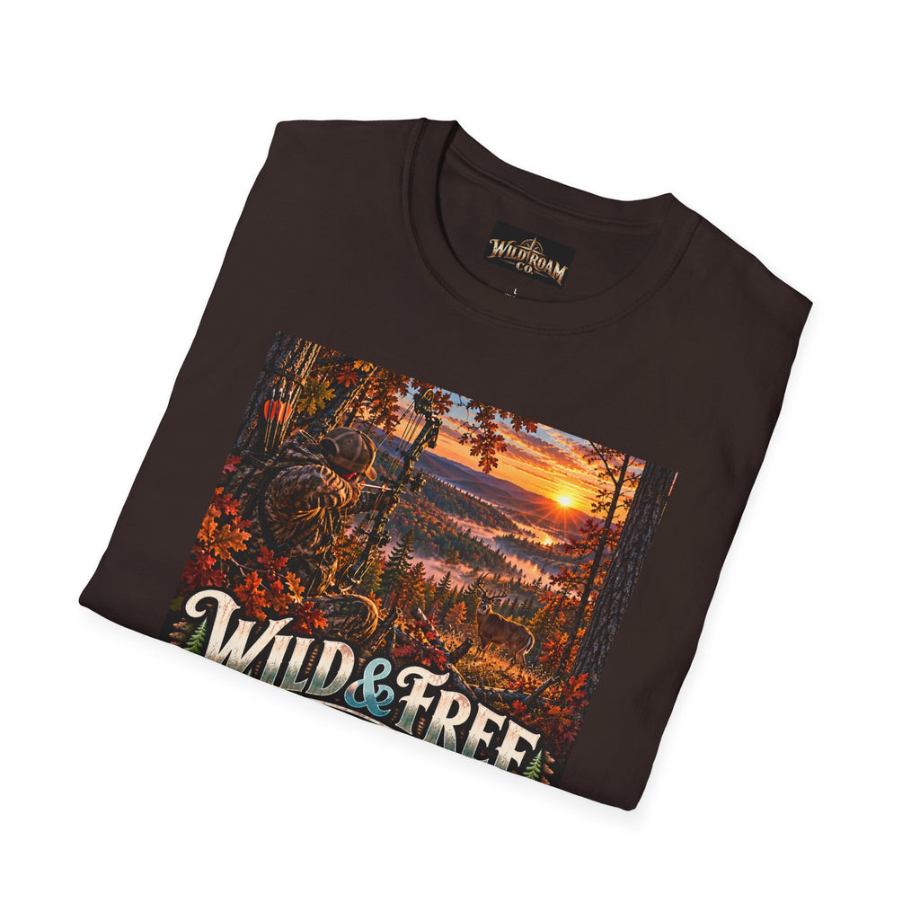 Wild & Free to Roam T-Shirt — Scenic Wilderness Sunset Adventure Tee