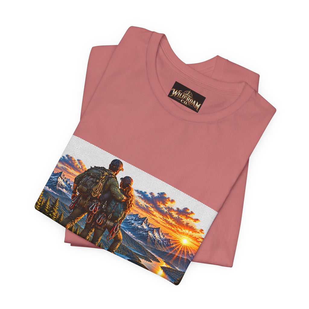 Couple Peak View T-Shirt - Wild Roam Co. Scenic Sunset Hiking Tee