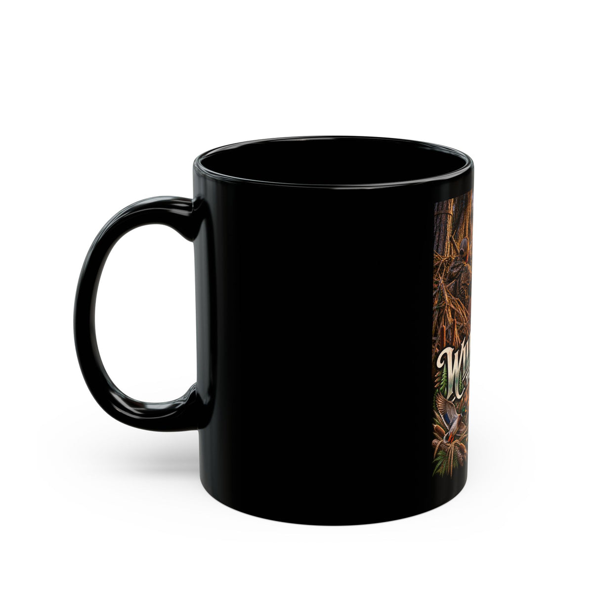 Wild & Free To Roam Black Coffee Mug – Duck Outdoor Hunting & Fishing Sunset Design (11oz/15oz)