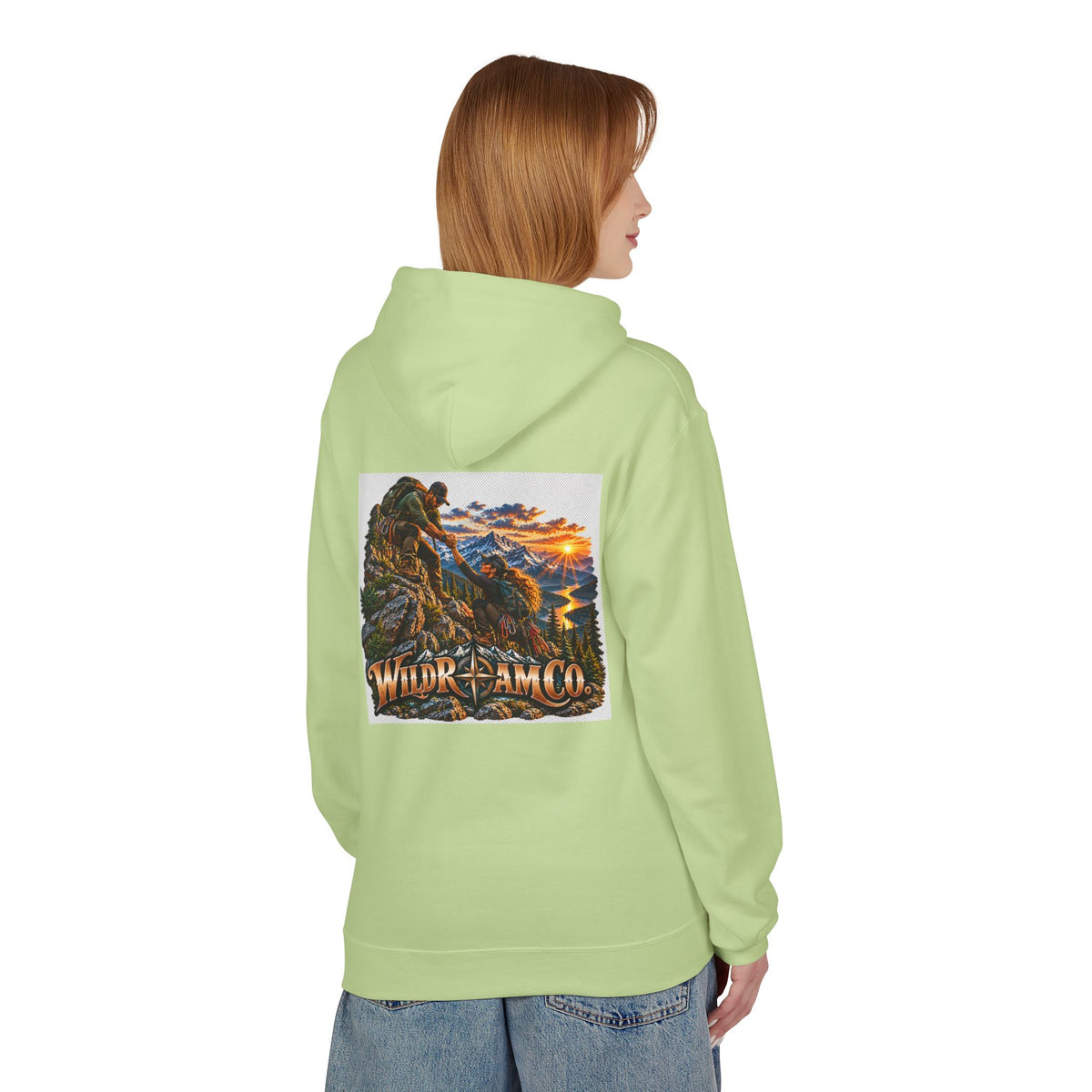 Wild Roam Co. Couple Vintage Mountain Climb Graphic Hoodie