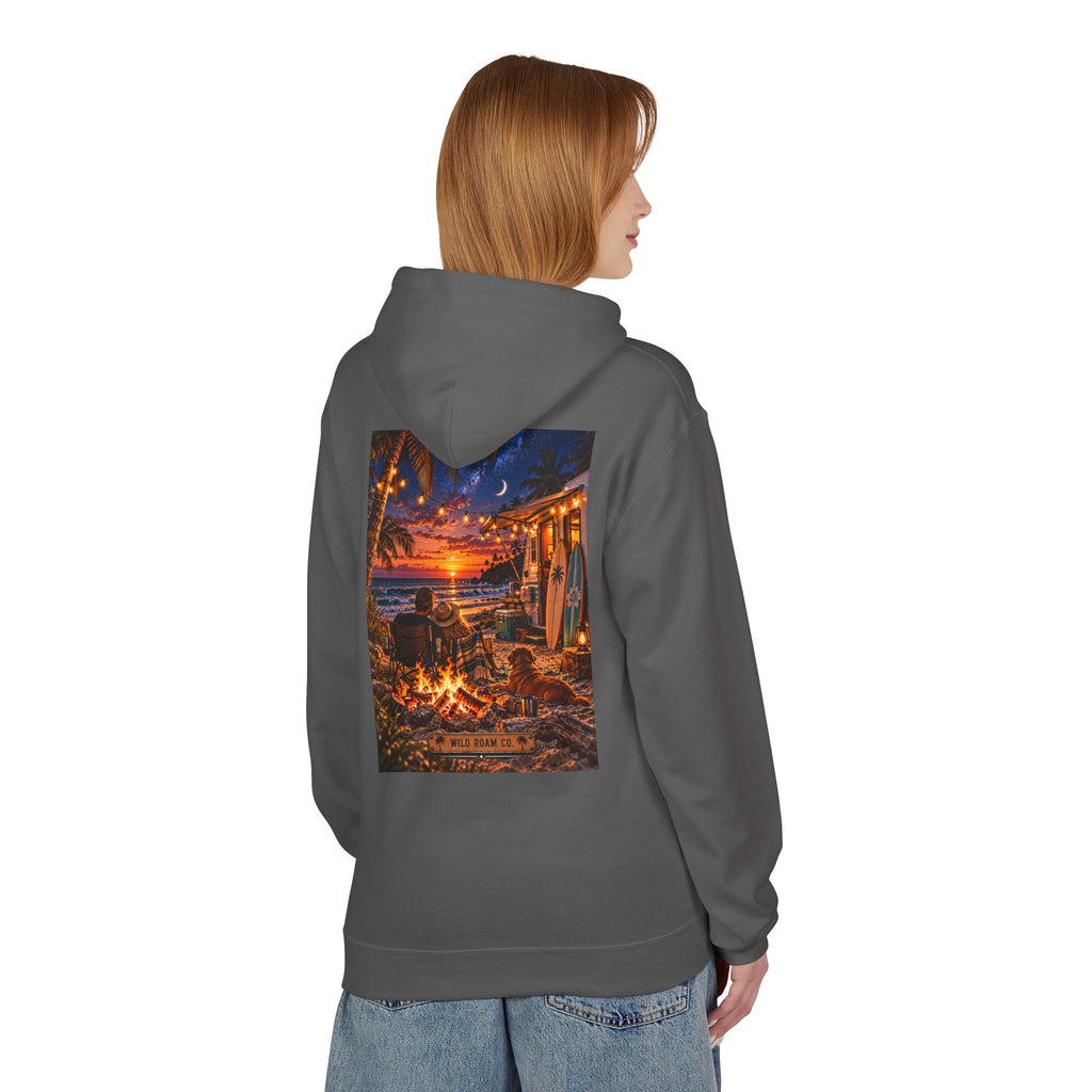 Wild Roam Co Hoodie-- Beach Bonfire Surf Graphic Hoodie