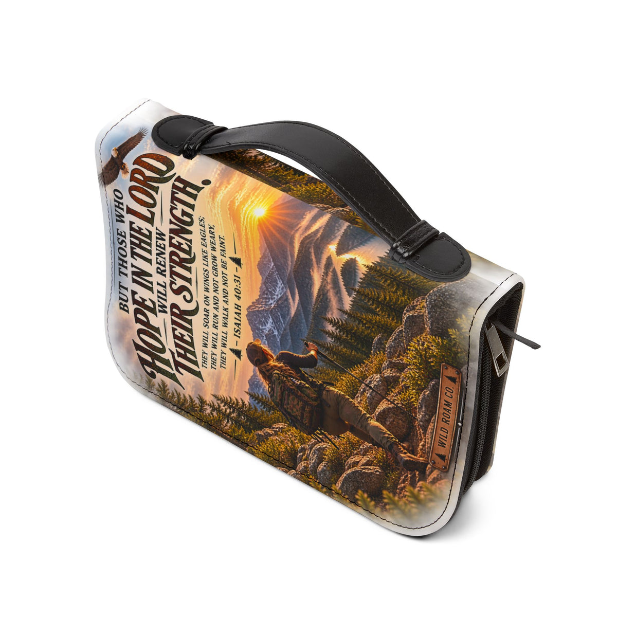 Inspiring Isaiah 40:31 Bible Cover — Hope in the Lord Mountain Design