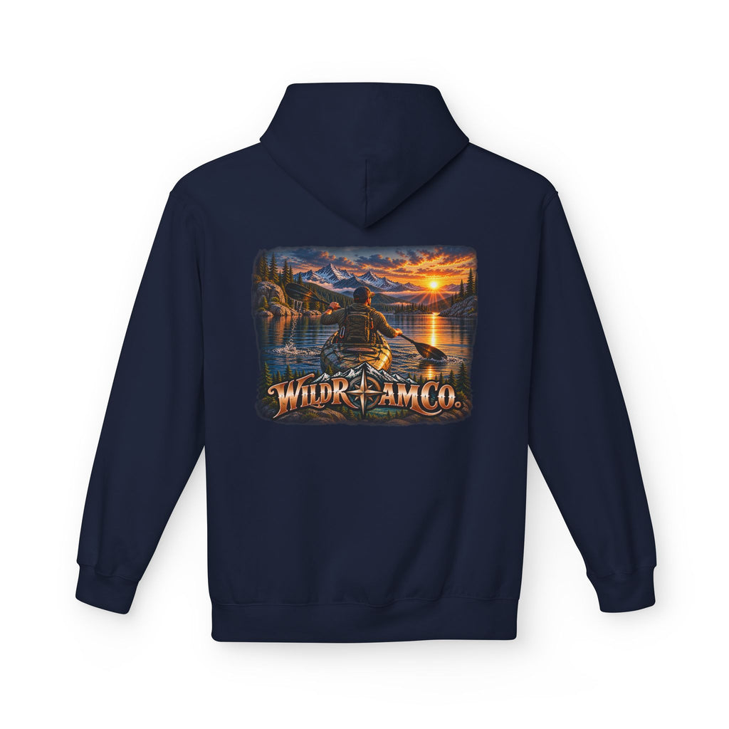 Wild Roam Co. Men's Hoodie — Sunset Kayak Graphic Hoodie