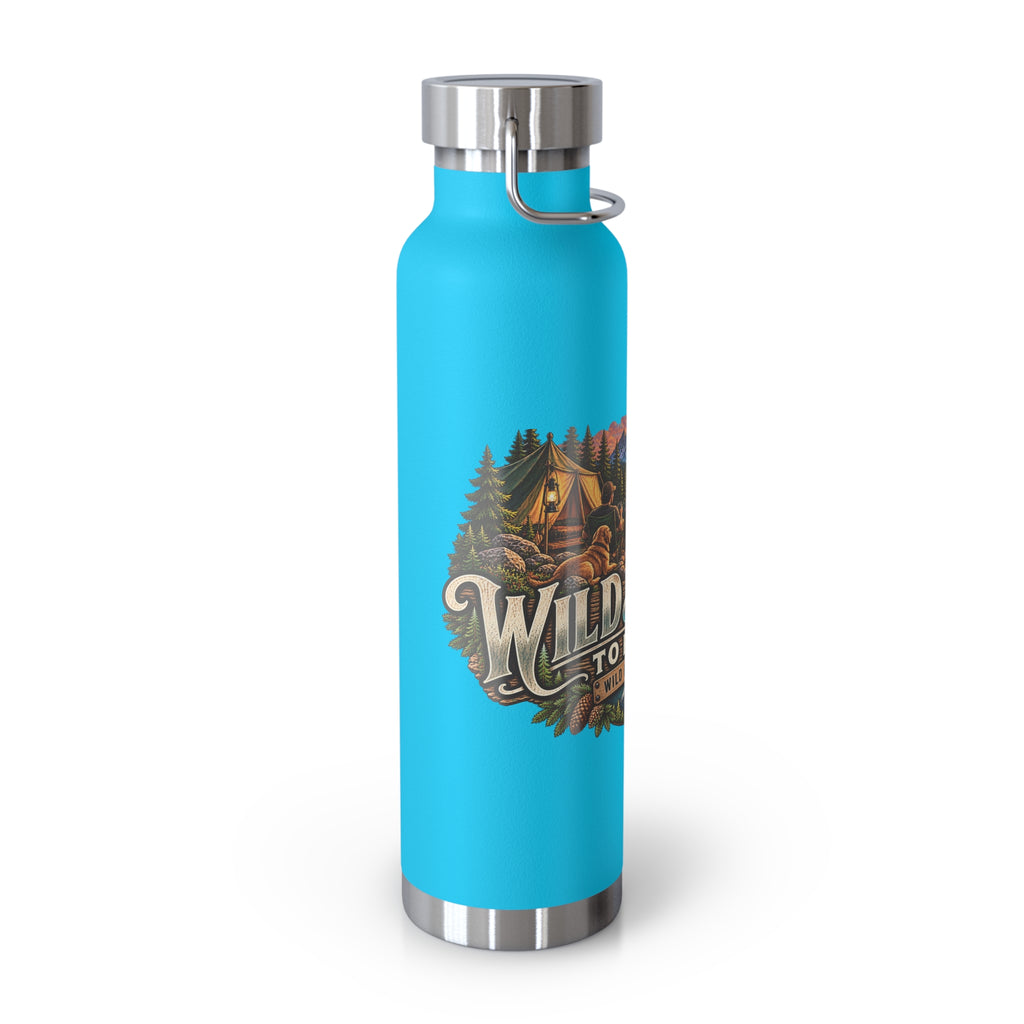 Wild & Free Camping Water Bottle — 22oz Copper Insulated Travel Flask