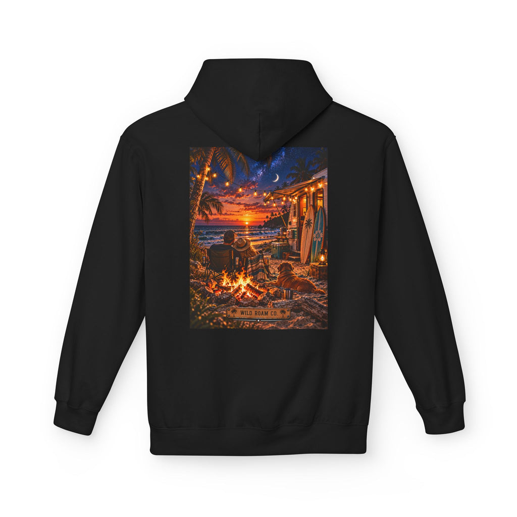 Wild Roam Co Hoodie-- Beach Bonfire Surf Graphic Hoodie