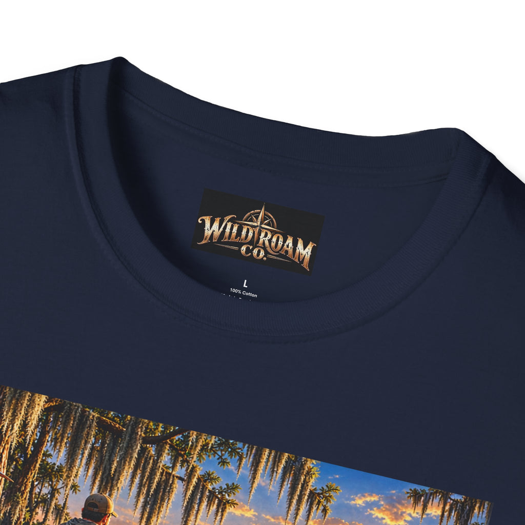 Wild & Free to Roam T-Shirt —Bayou Sunset Fishing Adventure Graphic Tee