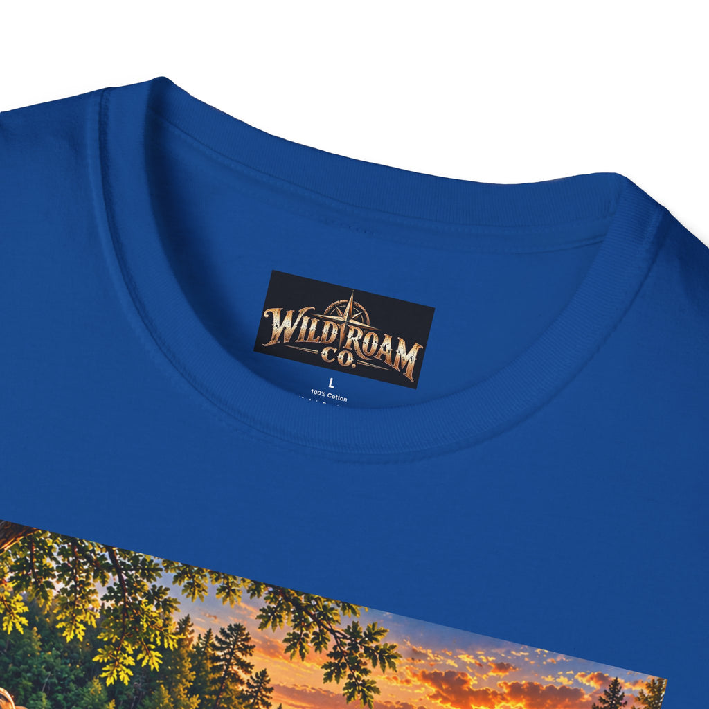 Wild & Free to Roam T-Shirt — Scenic River Fishing Sunset Outdoor Adventure Tee