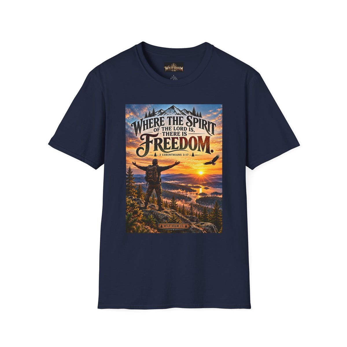 Men's Freedom Sunrise Christian T-Shirt – "Where the Spirit of the Lord is, there is Freedom"