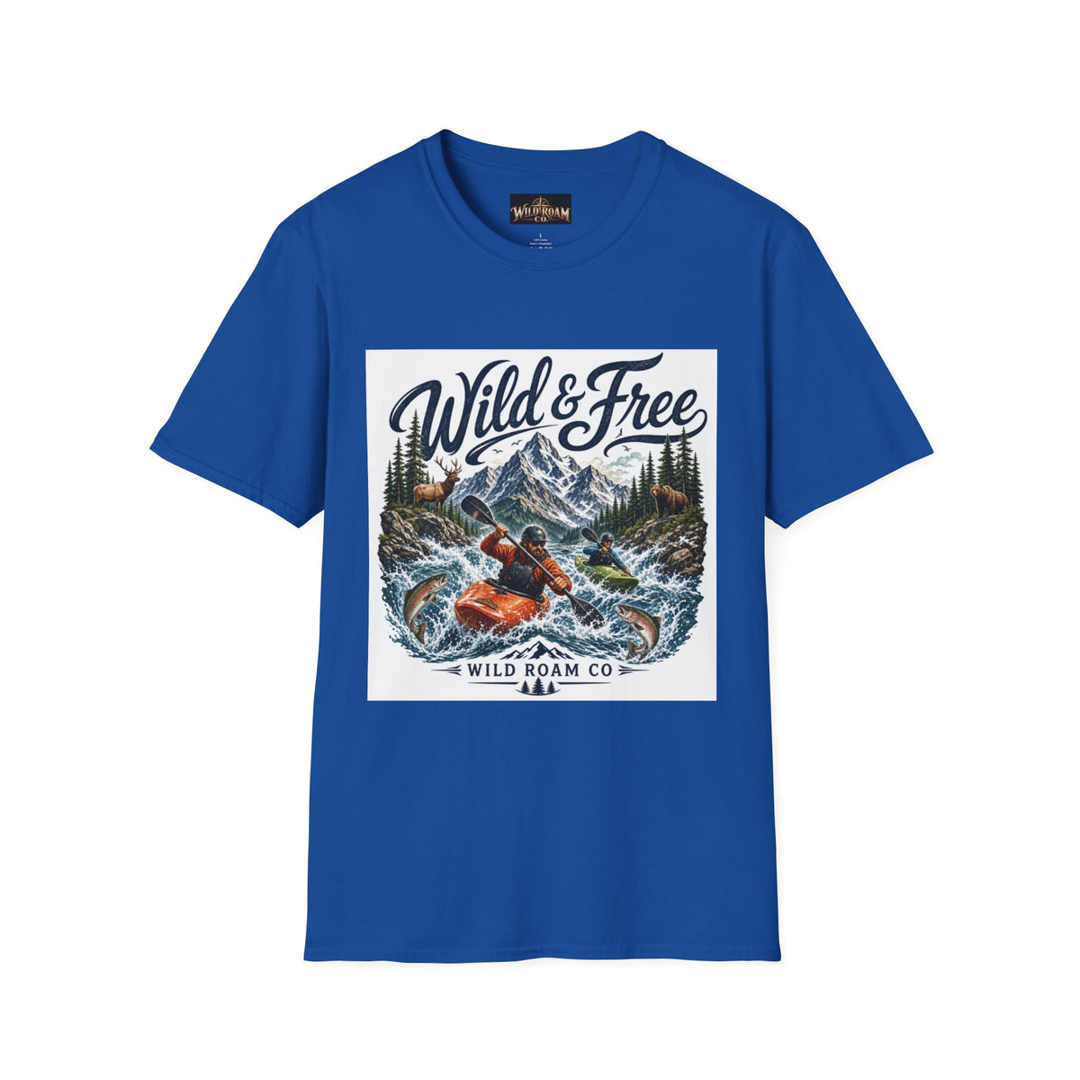 Wild & Free Kayaking T-Shirt — Mountain River Adventure Tee