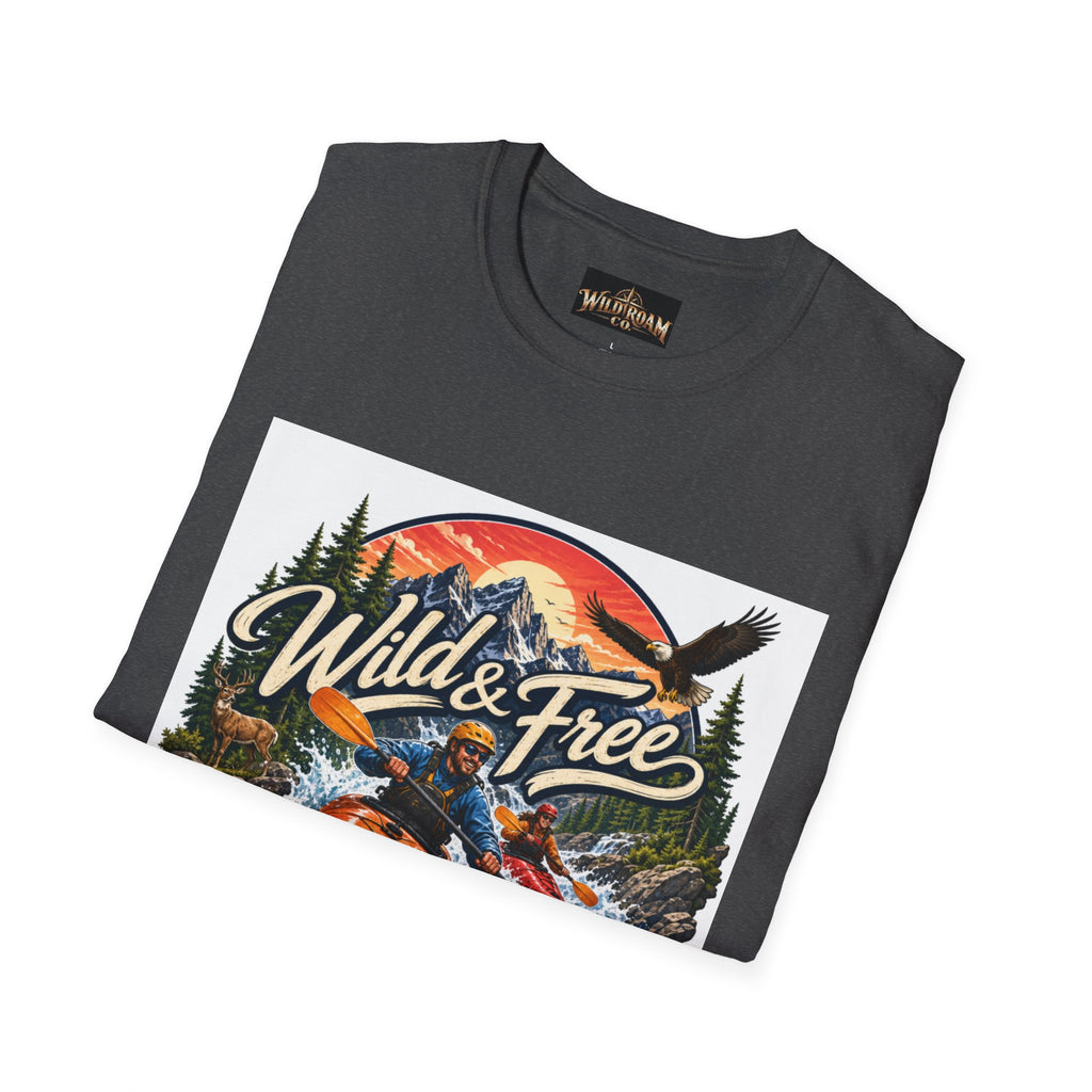 Wild & Free Kayak T-Shirt — Outdoor Adventure Graphic Tee