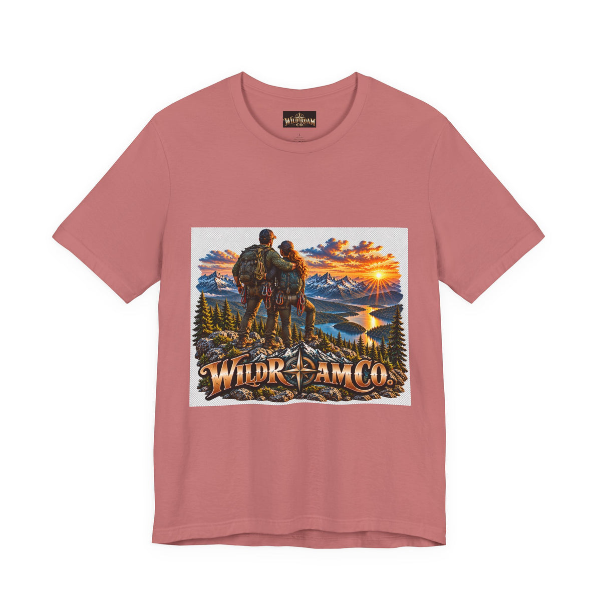 Couple Peak View T-Shirt - Wild Roam Co. Scenic Sunset Hiking Tee