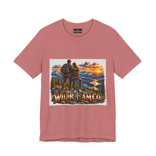 Couple Peak View T-Shirt - Wild Roam Co. Scenic Sunset Hiking Tee