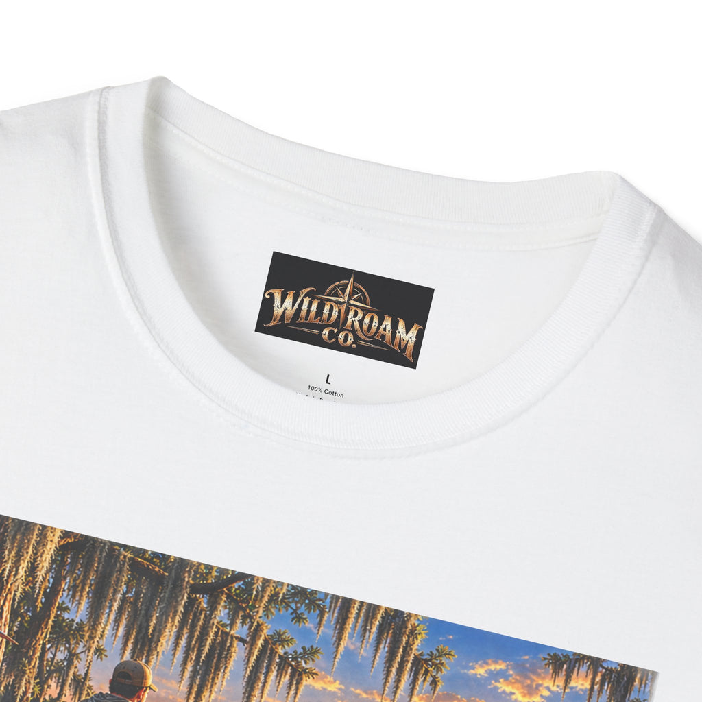 Wild & Free to Roam T-Shirt —Bayou Sunset Fishing Adventure Graphic Tee