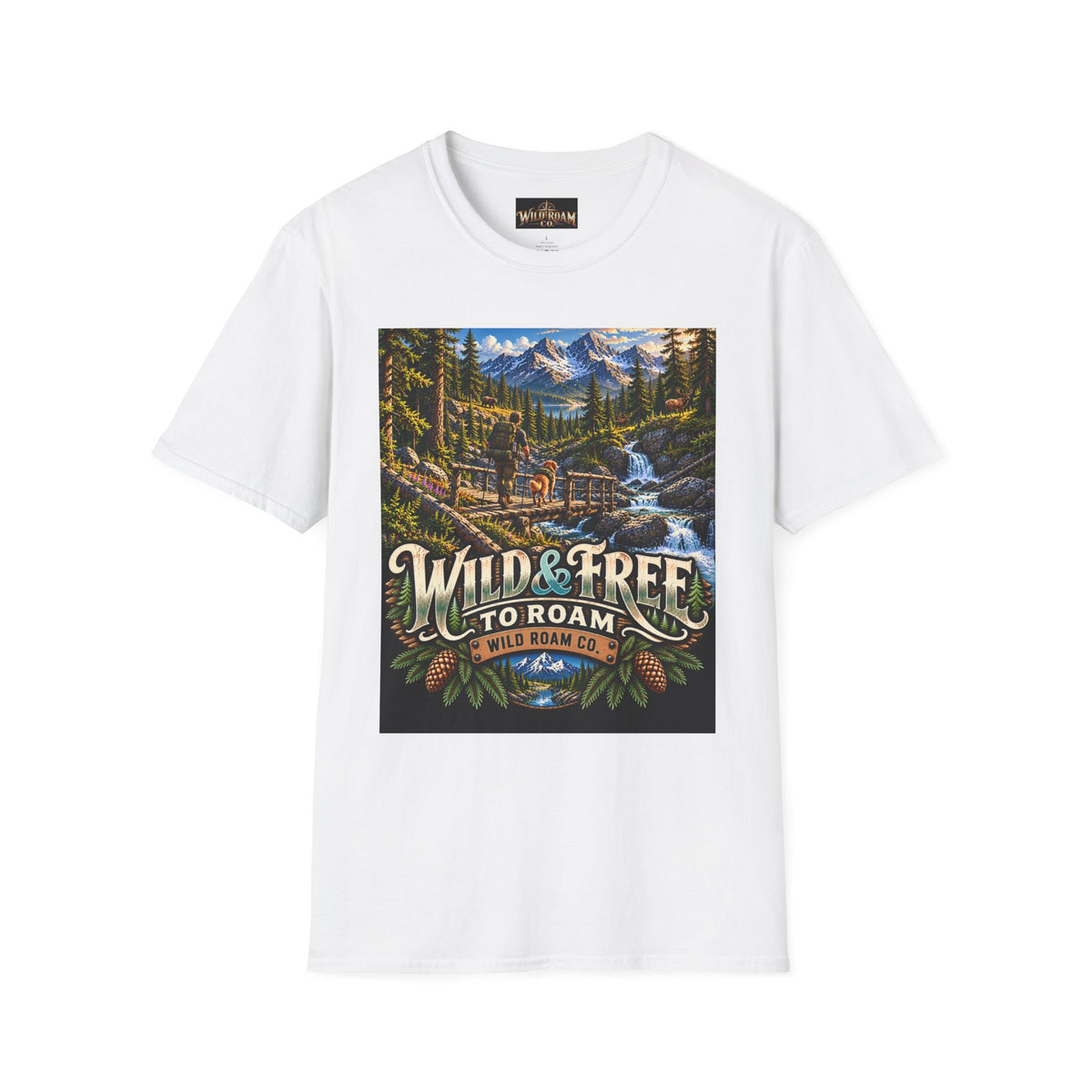 Wild & Free To Roam T-Shirt — Vintage Mountain Nature Graphic Tee