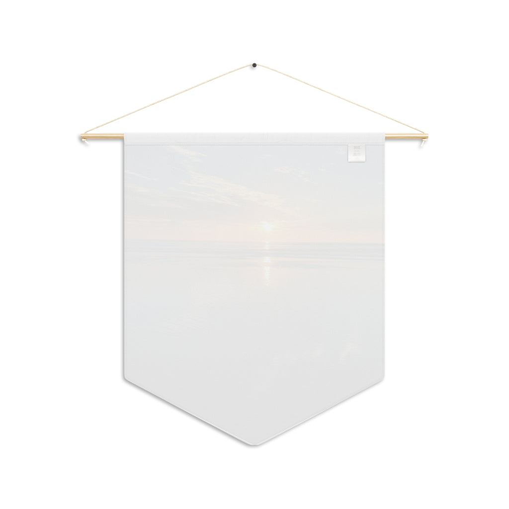 Sunrise Beach Photo Pennant — Serene Ocean Wall Banner