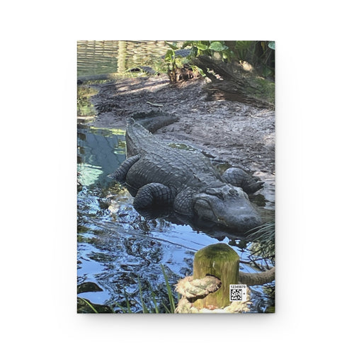 Alligator Photo Hardcover Journal — Lined Matte Notebook for Nature Lovers