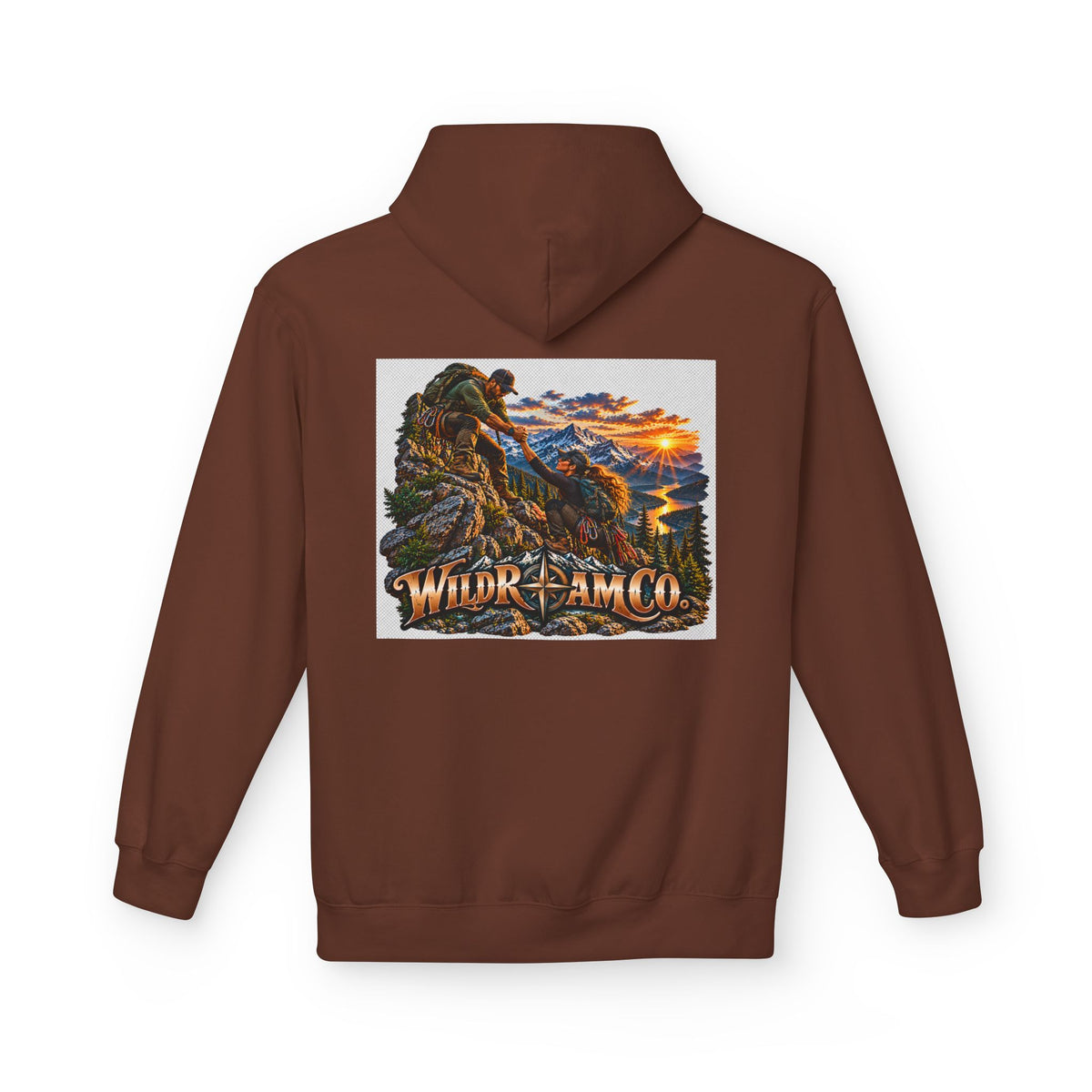 Wild Roam Co. Couple Vintage Mountain Climb Graphic Hoodie