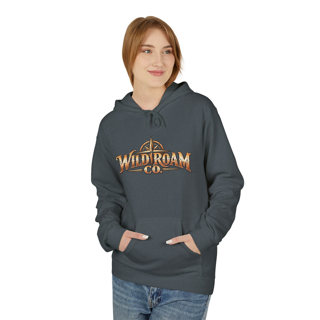 Wild Roam Co. Hoodie — Vintage Outdoor Compass Sunset Pullover