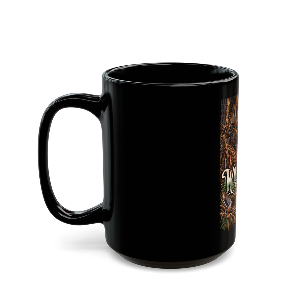 Wild & Free To Roam Black Coffee Mug – Duck Outdoor Hunting & Fishing Sunset Design (11oz/15oz)