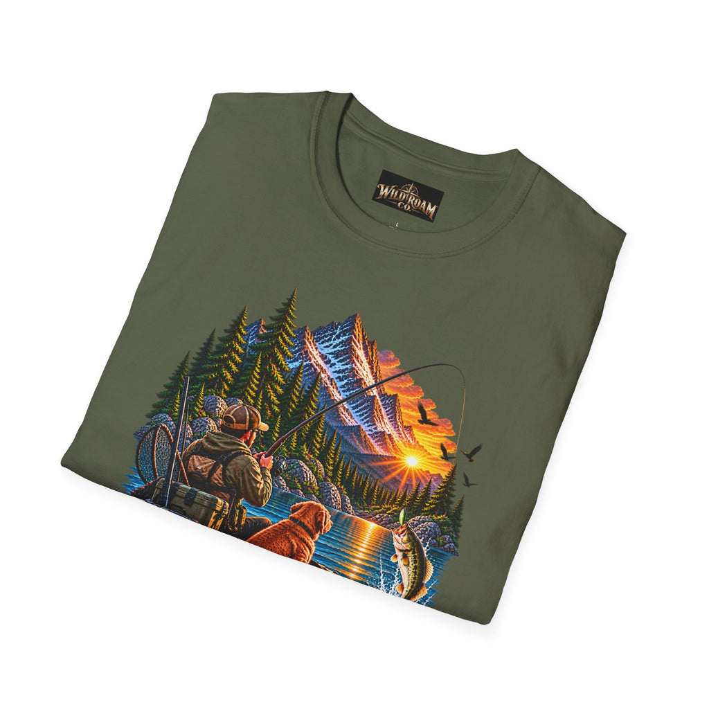 Nature Camping T-Shirt — Mountain Sunset  Lake Scene