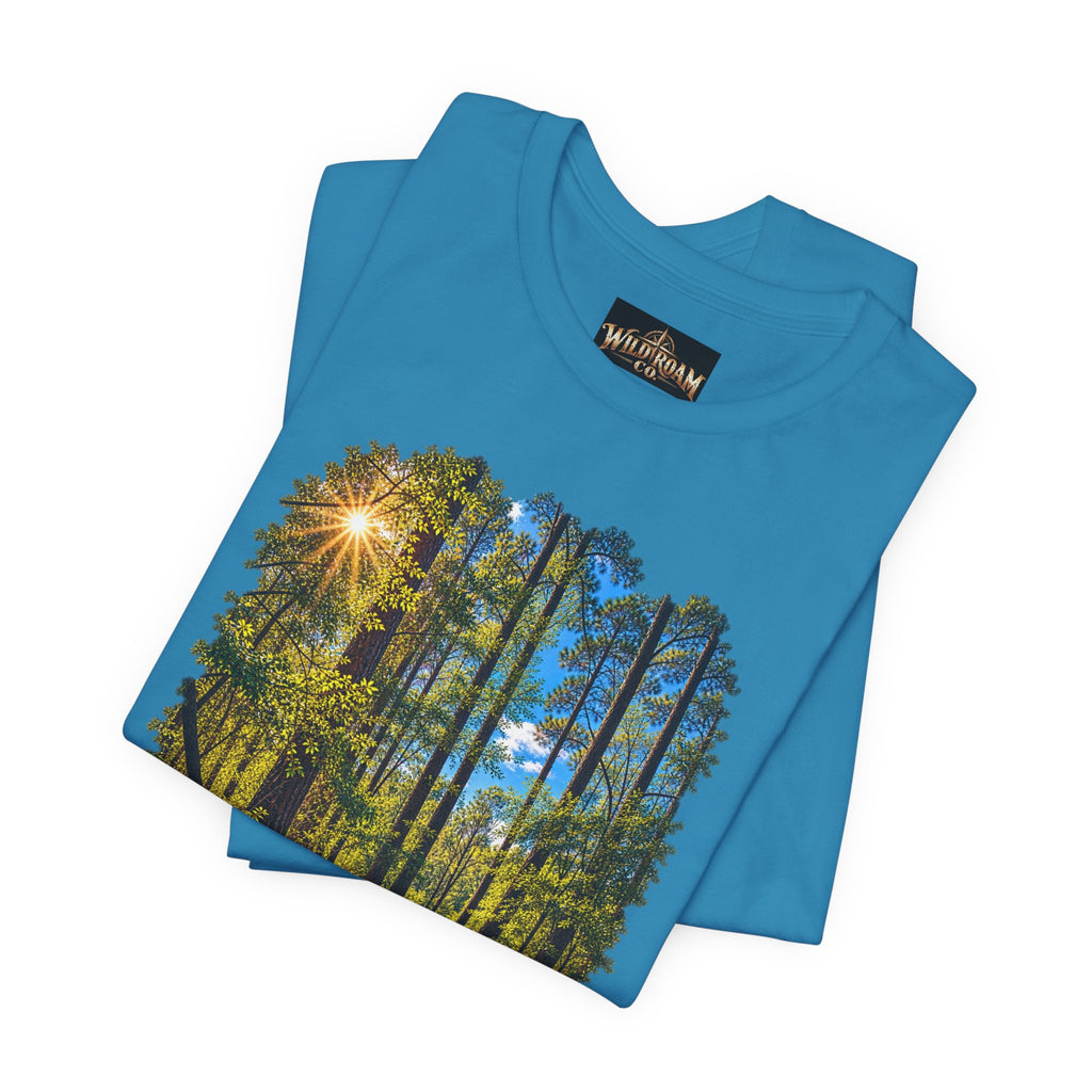 Wild Roam Co Unisex Tee--Matt 7:14 Forest Path