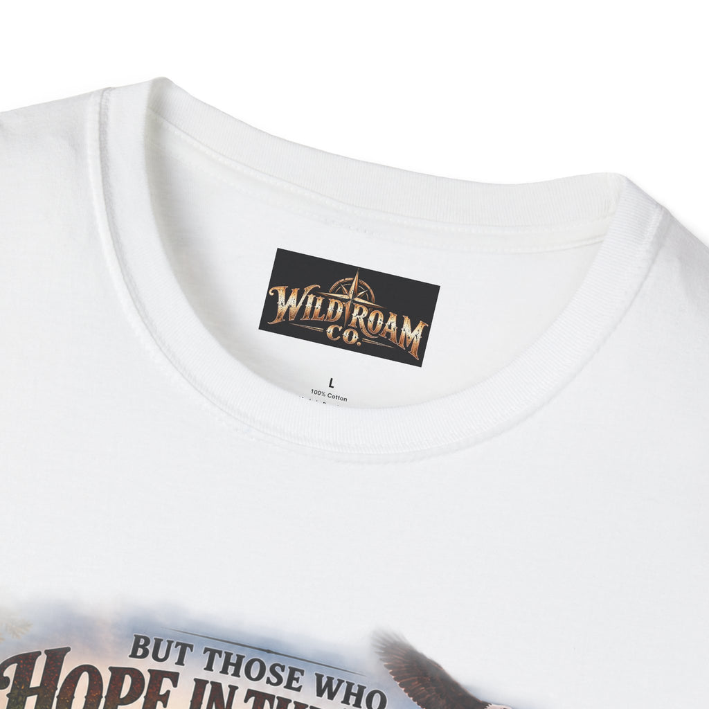 Men's Christian Hiking T-Shirt — "Those Who Hope in the Lord Will Renew Their Strength" Inspirational Faith Tee