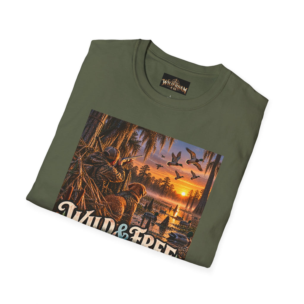 Wild & Free to Roam T-Shirt — Vintage Outdoor Sunset Adventure Tee