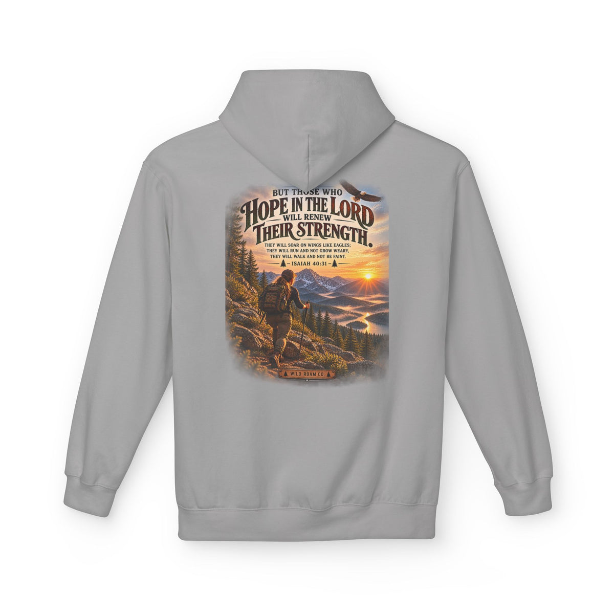 Women's Hope in the Lord Hiking Hoodie — Inspirational Christian Mountain Sunset Pullover