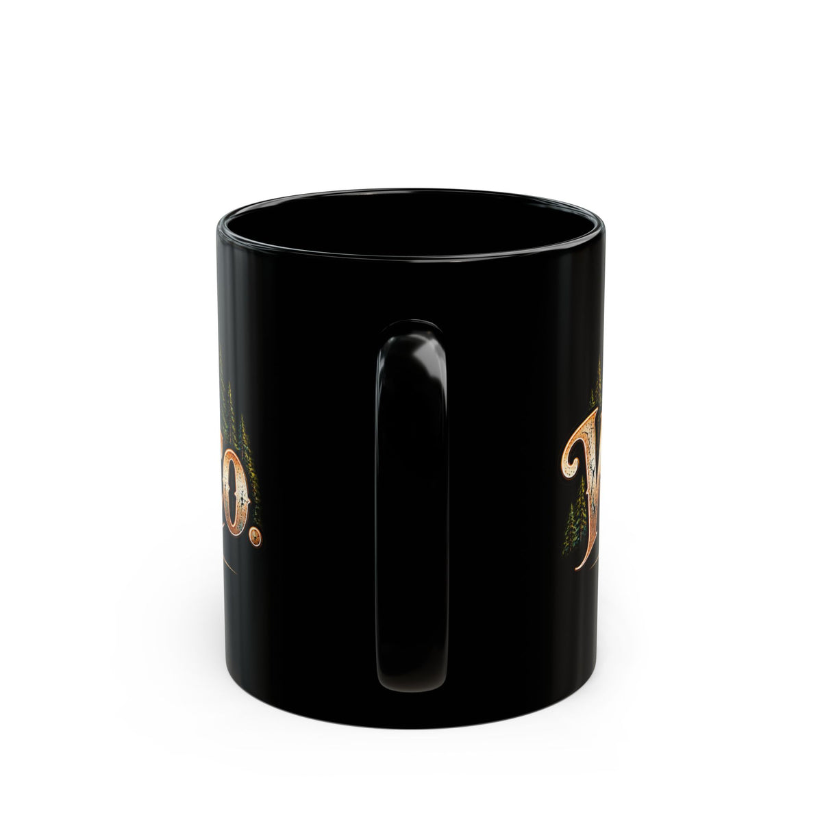 Wild Roam Black Mug — "Wild & Free to Roam" Mountain Compass Coffee Cup