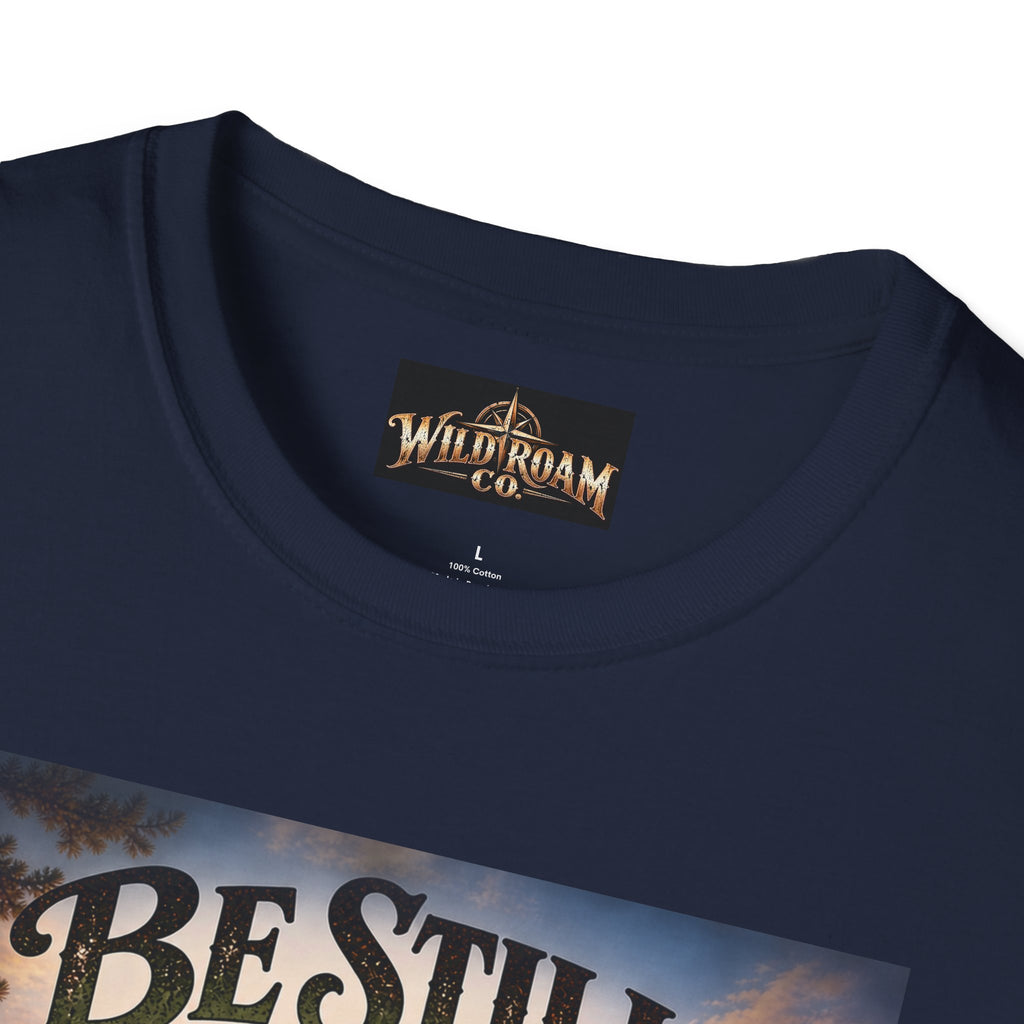 Men's Christian Mountain T‑Shirt – "Be Still and Know That I Am God" Inspirational Faith Tee