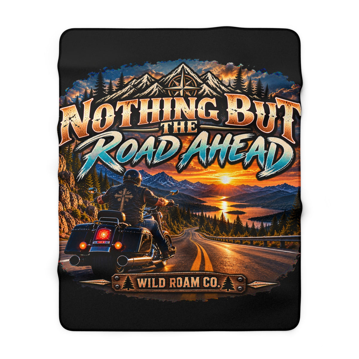 Nothing But The Road Ahead Sherpa Blanket — Motorcycle Adventure Throw