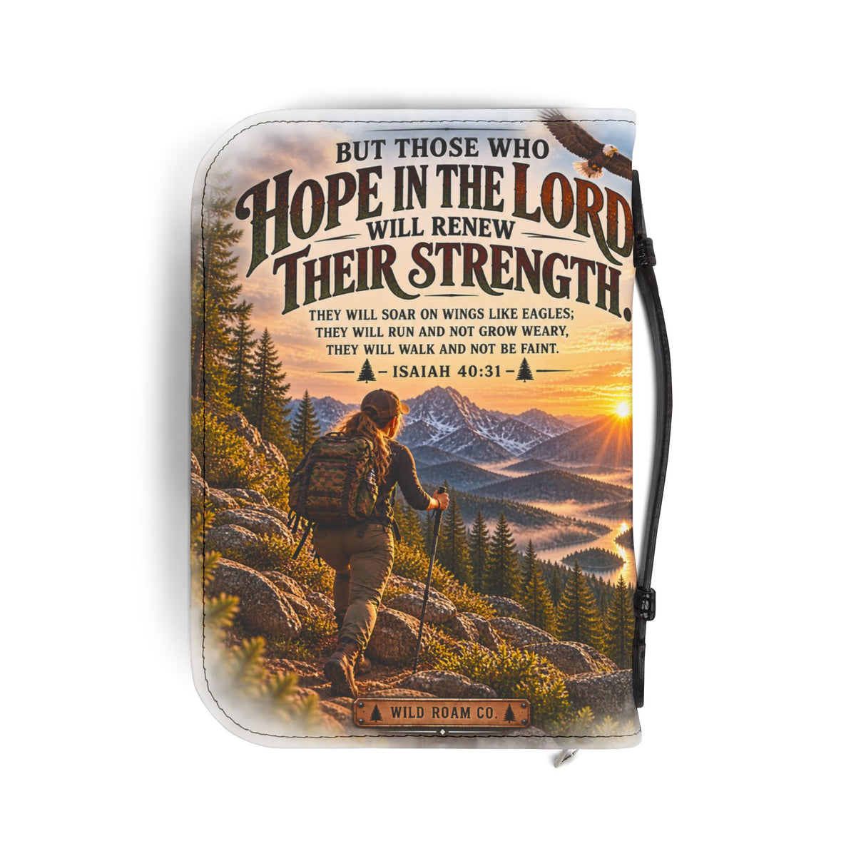 Inspiring Isaiah 40:31 Bible Cover — Hope in the Lord Mountain Design