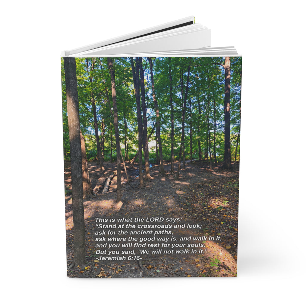 Inspirational Woodland Journal — Jeremiah 6:16 Lined Hardcover