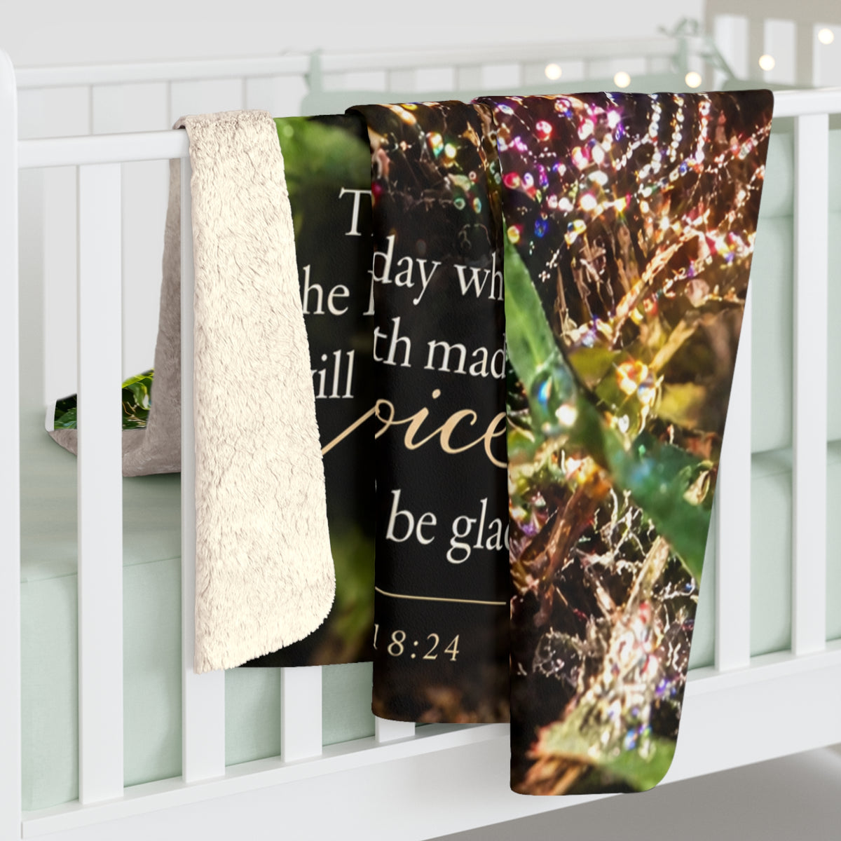Sherpa Blanket - Psalm 118:24 Christian Inspirational Fleece Throw