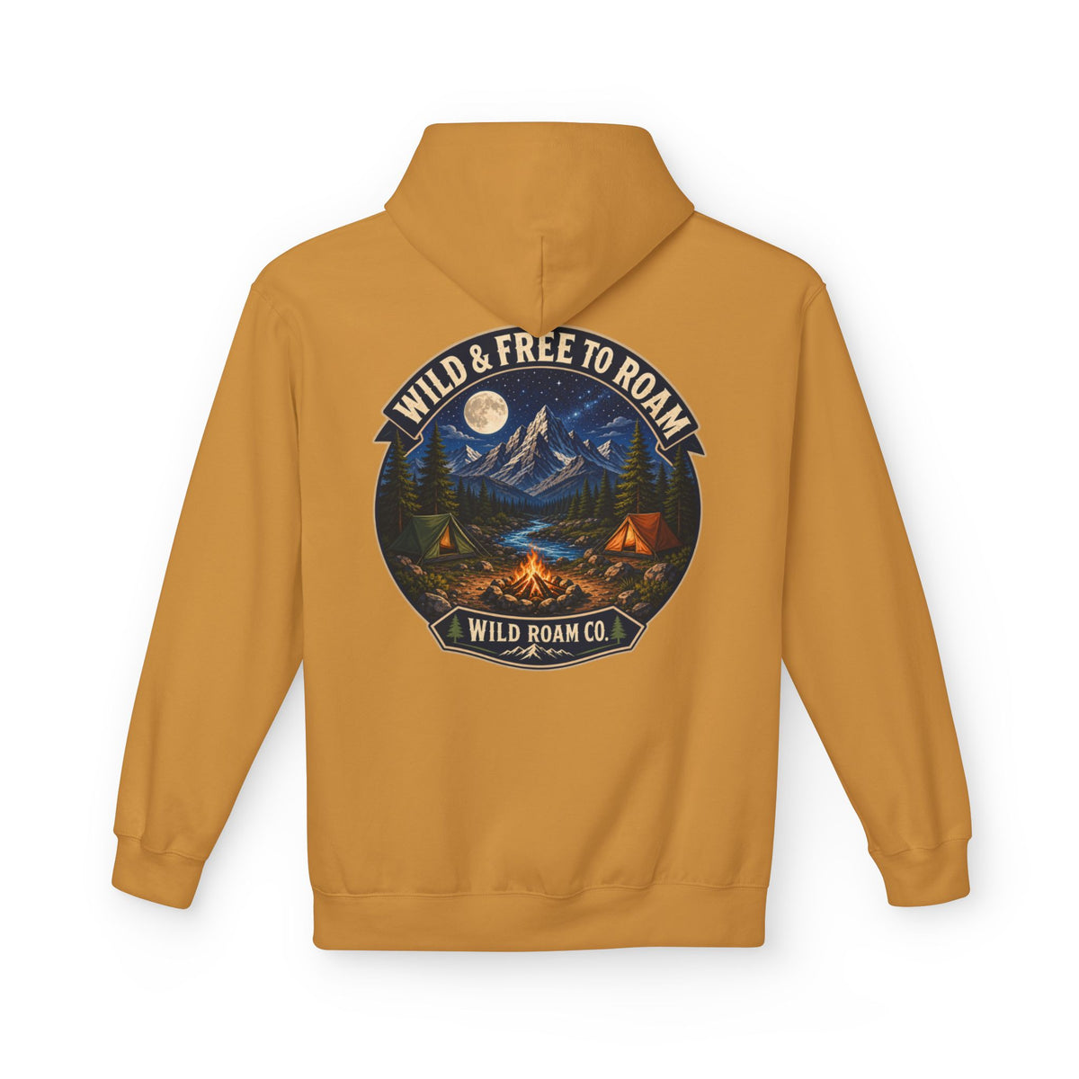 Wild Roam Co Hoodie — "Wild & Free to Roam" Camping Adventure Pullover