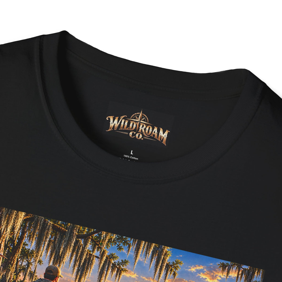 Wild & Free to Roam T-Shirt —Bayou Sunset Fishing Adventure Graphic Tee