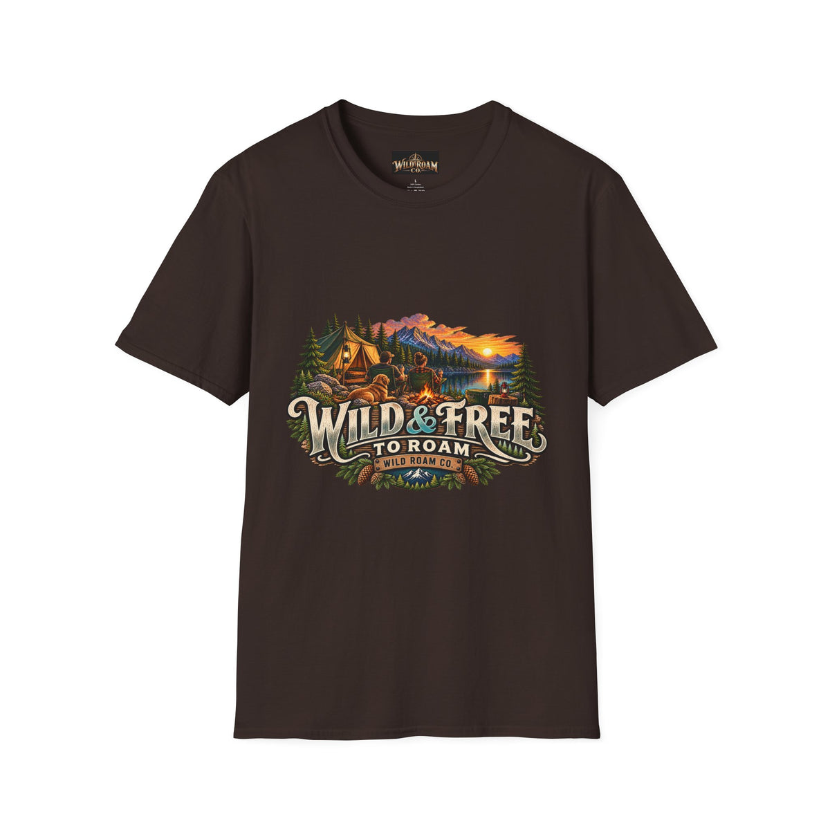 Wild & Free Camping T-Shirt — "Wild & Free to Roam" Outdoor Adventure Tee