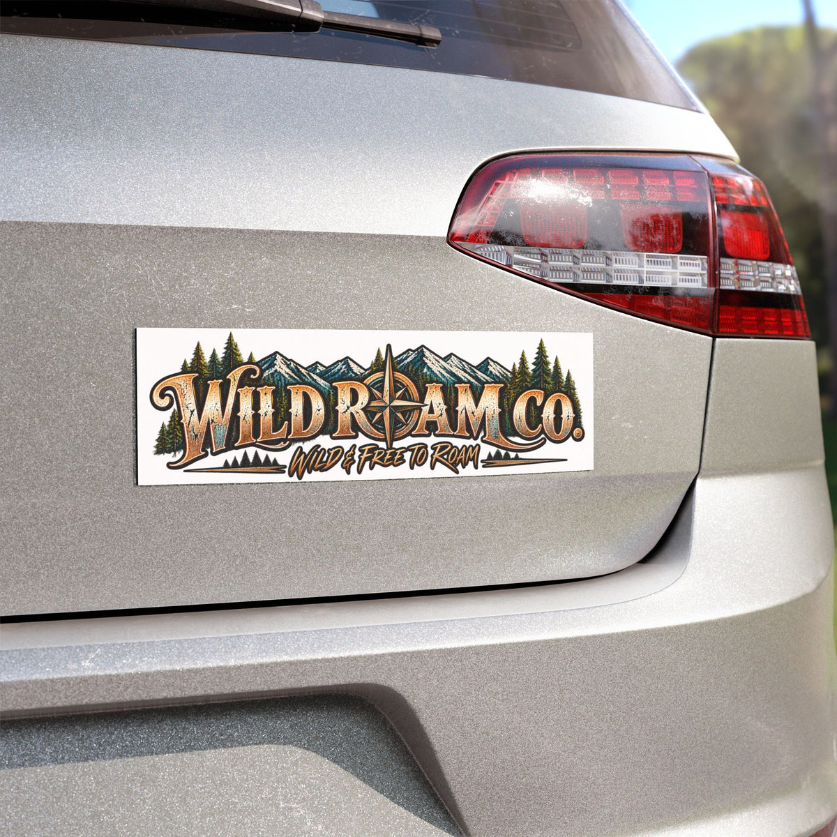 Wild Roam Co. Car Magnet — Outdoor Adventure Vehicle Decal