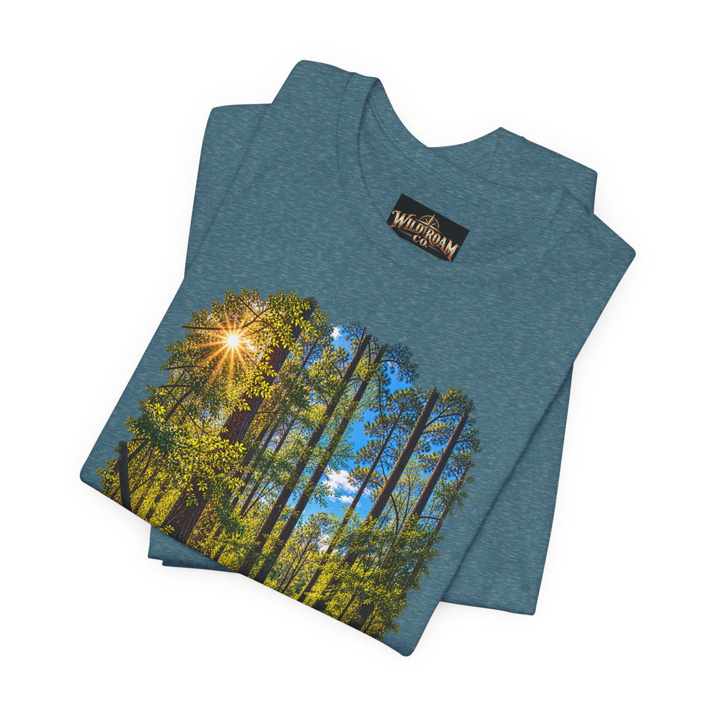Wild Roam Co Unisex Tee--Matt 7:14 Forest Path