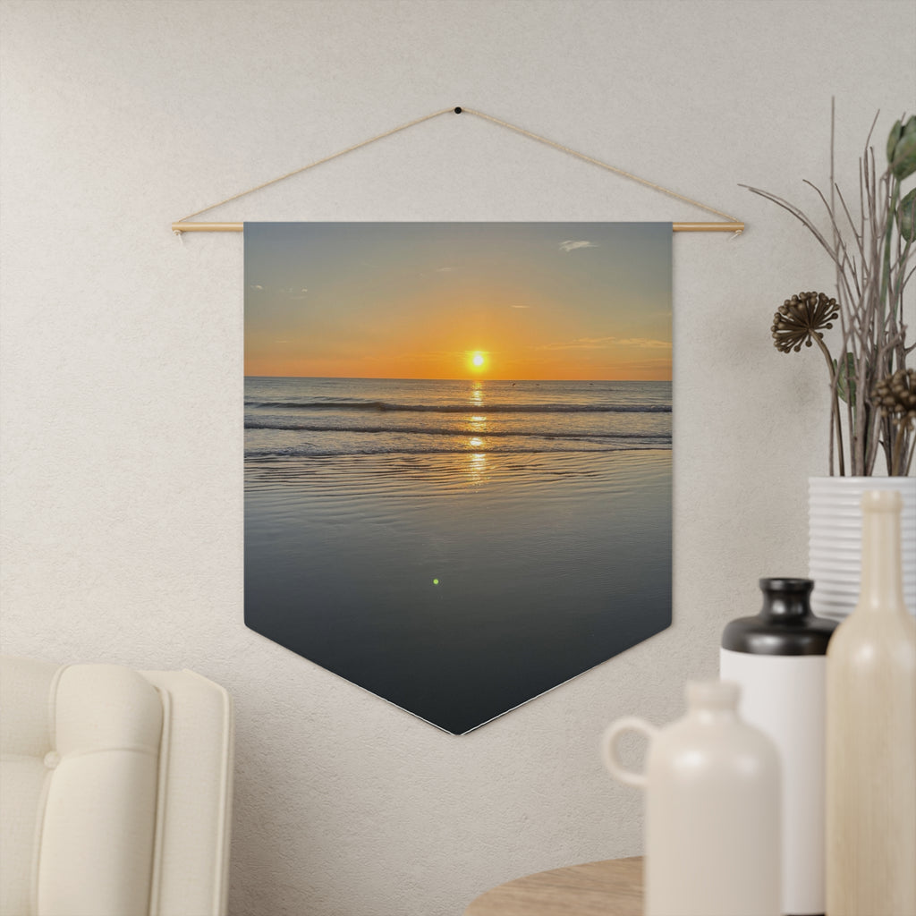 Sunset Beach Pennant Wall Hanging — Coastal Ocean Sunrise Decor