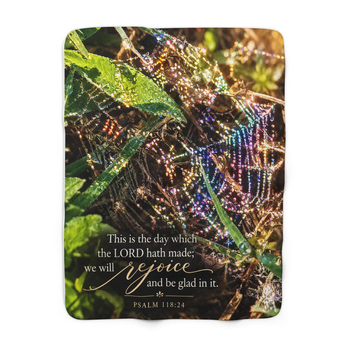Sherpa Blanket - Psalm 118:24 Christian Inspirational Fleece Throw