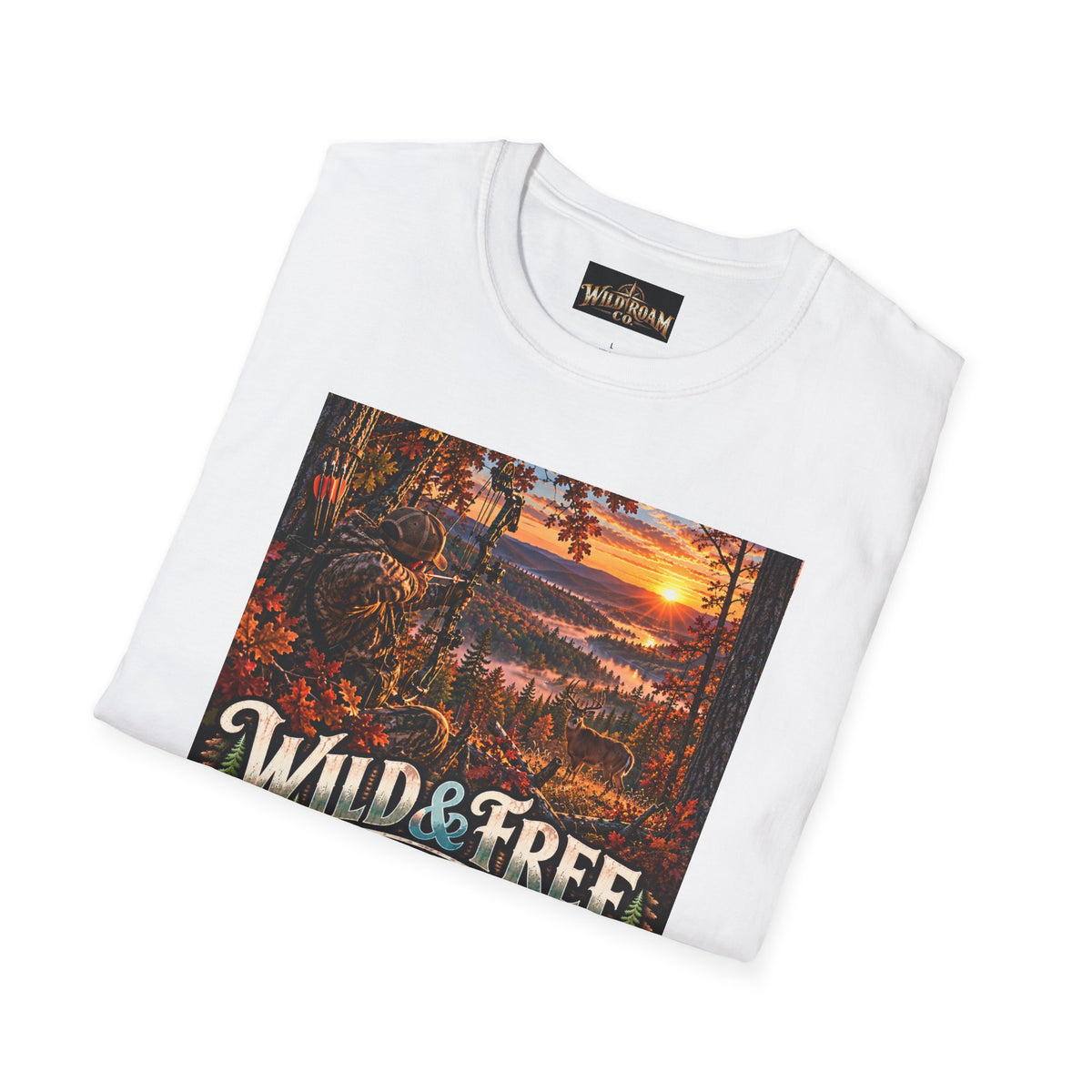 Wild & Free to Roam T-Shirt — Scenic Wilderness Sunset Adventure Tee