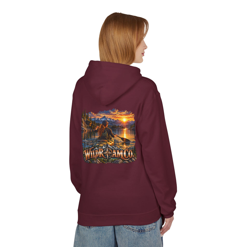 Wild Roam Co. Women's Sunset Kayak Hoodie — Outdoor Adventure Pullover