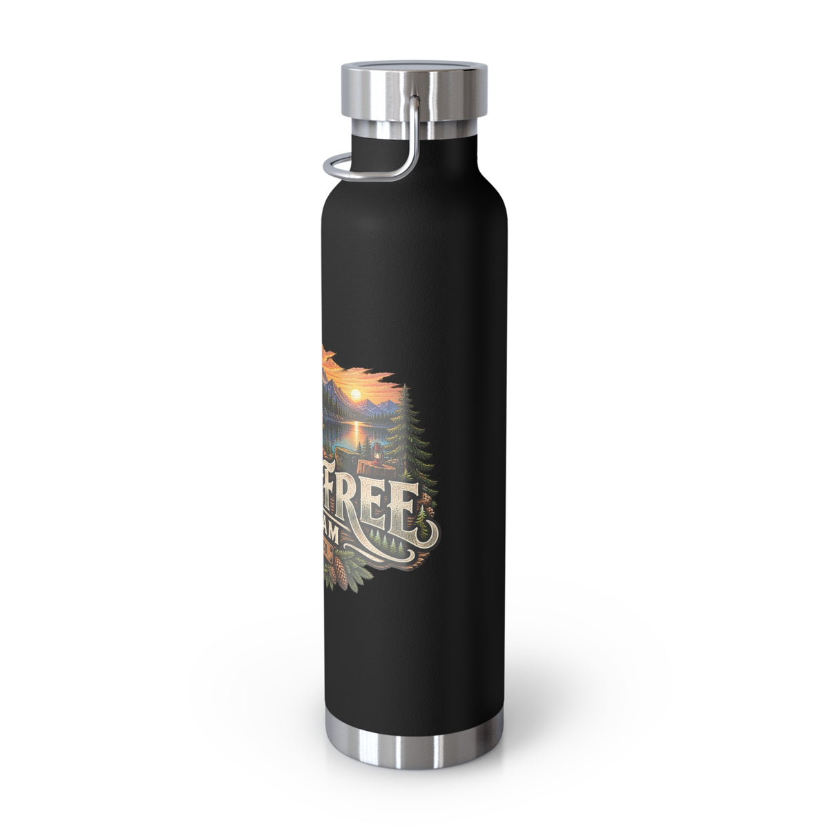 Wild & Free Camping Water Bottle — 22oz Copper Insulated Travel Flask