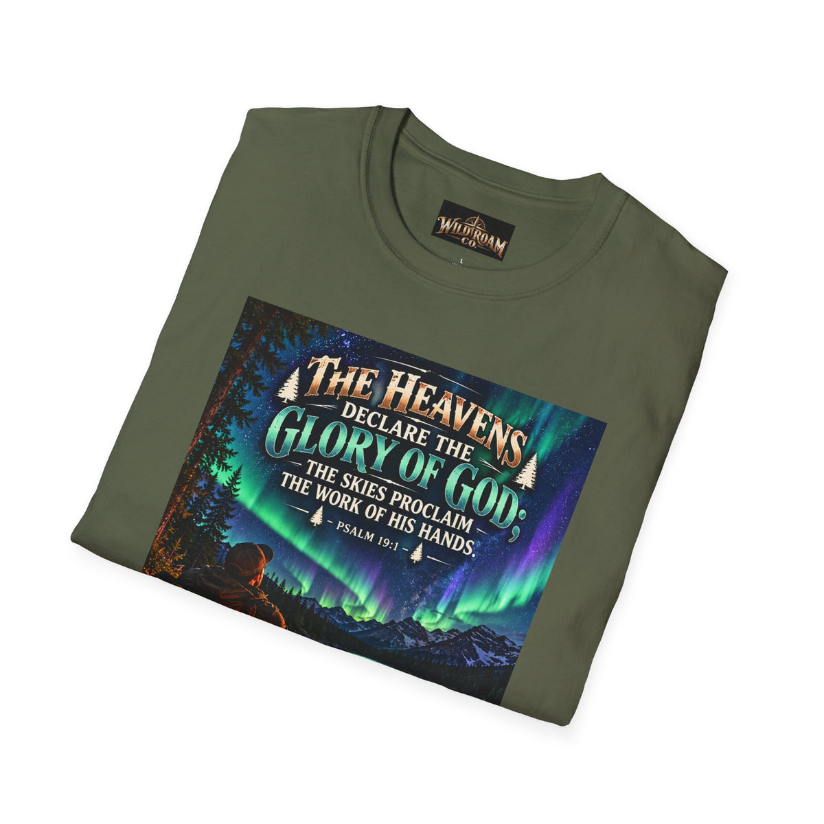 Men's Christian Campfire T-Shirt — "The Heavens Declare the Glory of God" Scenic Faith Tee