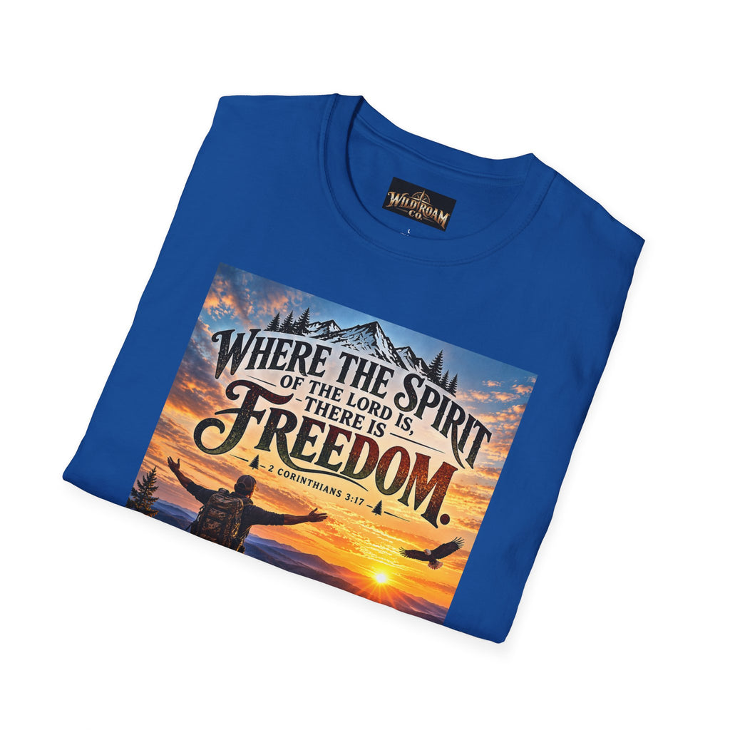 Men's Freedom Sunrise Christian T-Shirt – "Where the Spirit of the Lord is, there is Freedom"