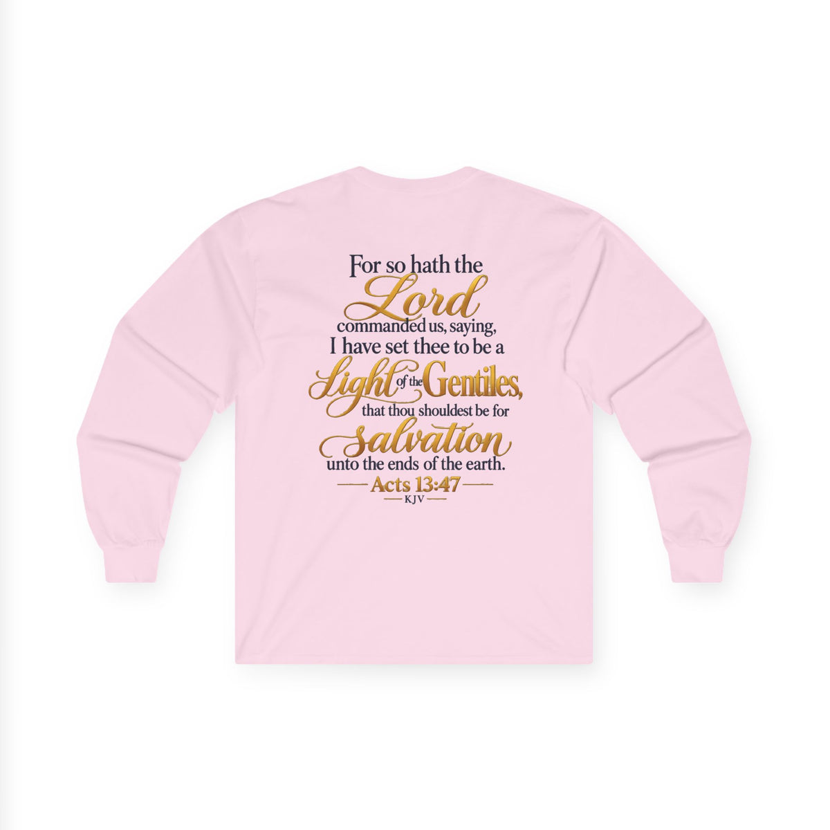 Long Sleeve Tee - "Wild + Roam Co." Faith Logo Sunset Graphic with Acts 13:47 Scripture Back