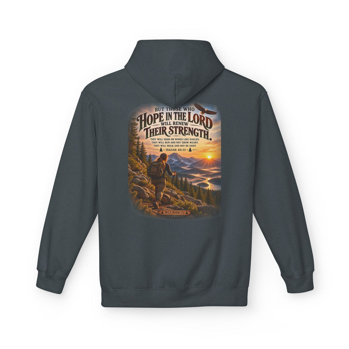 Women's Hope in the Lord Hiking Hoodie — Inspirational Christian Mountain Sunset Pullover